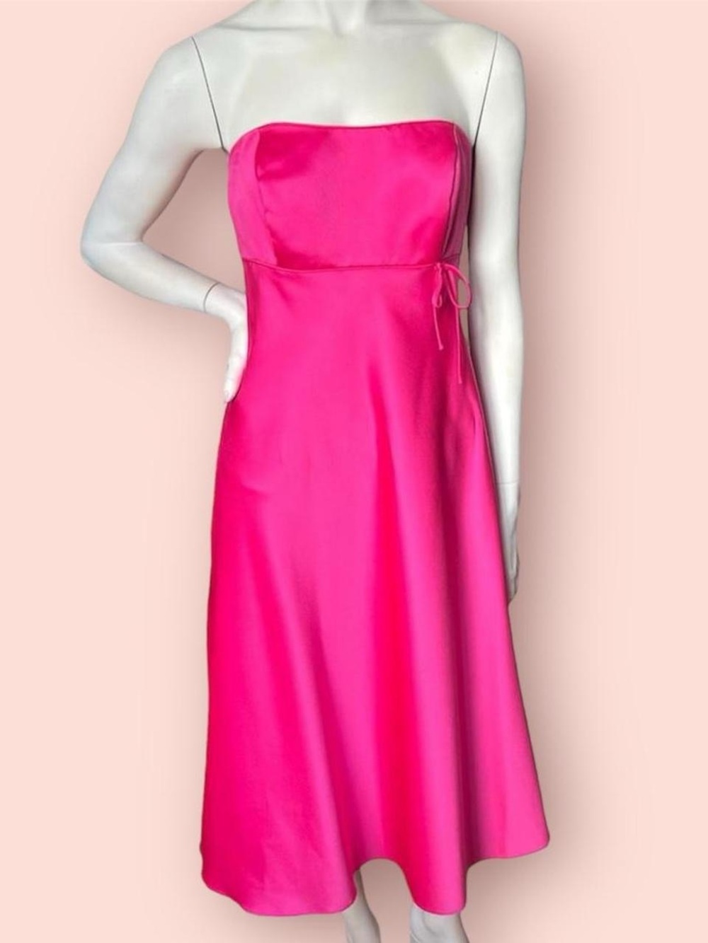 Alfred Angelo Hot Pink Strapless Satin Midi Slip